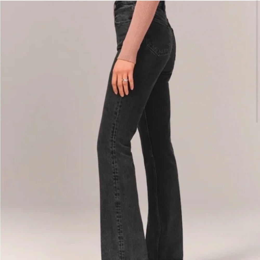 Abercrombie & Fitch Curve Love 70s Vintage Flare High Rise Jeans sz 29 black